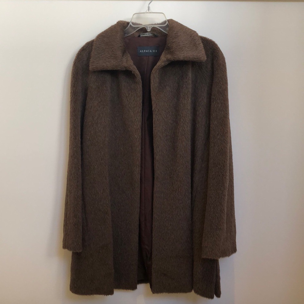 Peruvian Alpaca Wool Coat - Brown